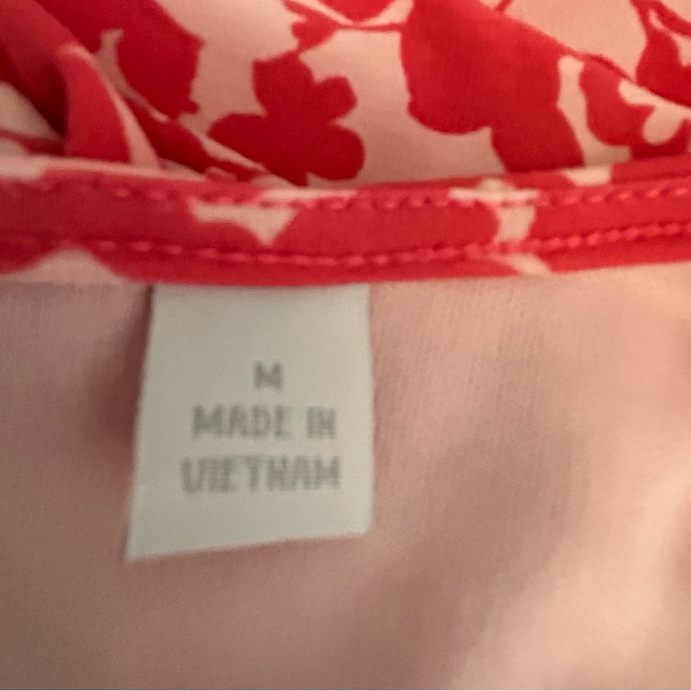 New York & Company stretch pink leafy floral crossover dress Size M - Picture 6 of 10